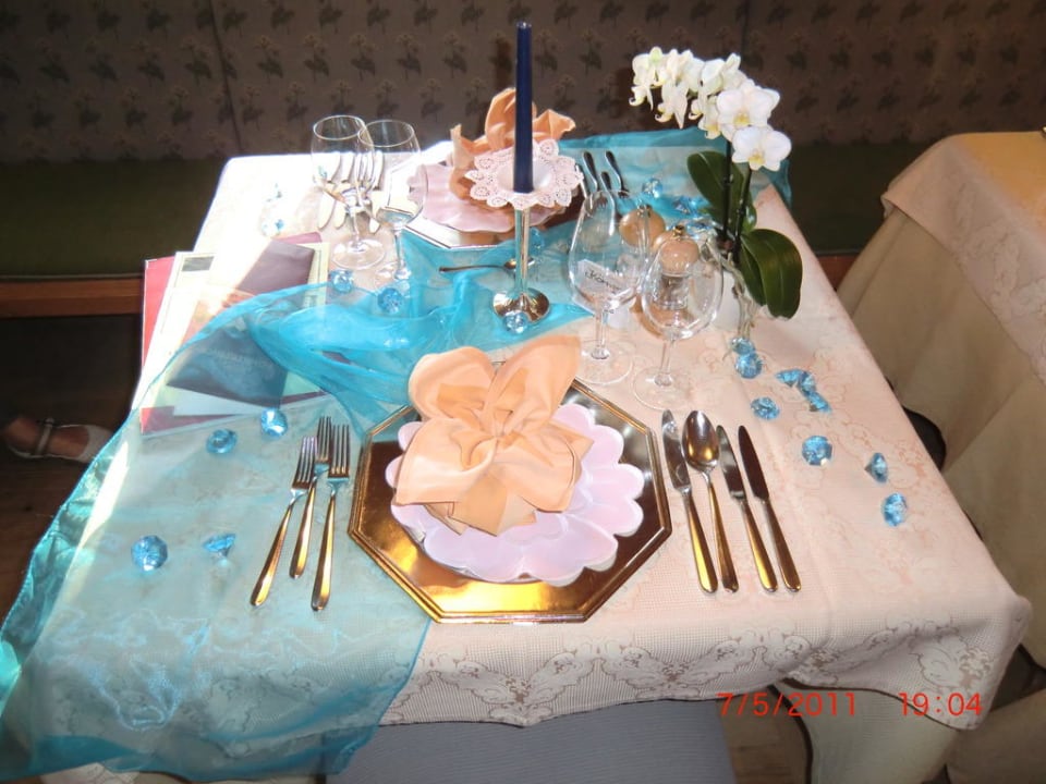 Tischdeko Abendessen Hotel Fürstenhof