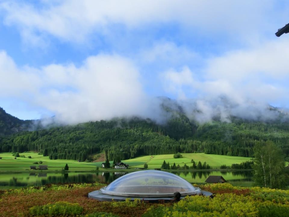 Blick vom Zimmer am Morgen Genießerhotel Die Forelle