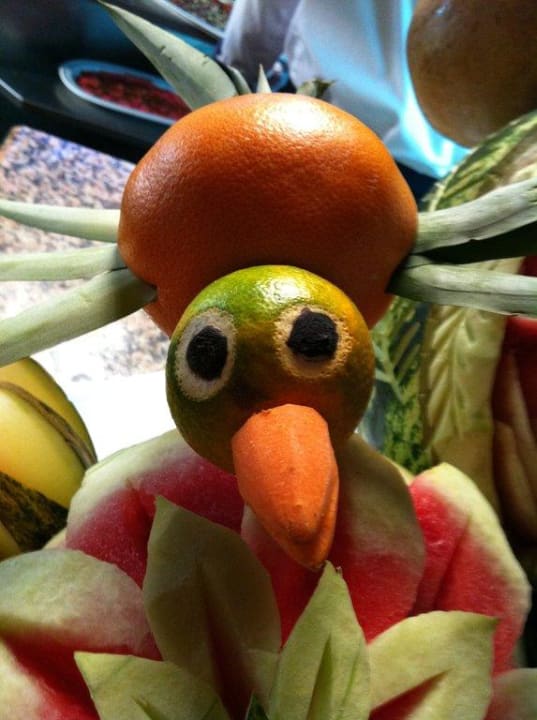 Tägliche Dekoration im Speisesaal Blau Colònia Sant Jordi