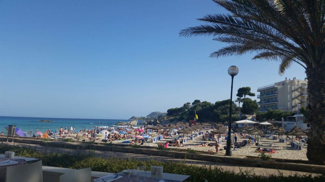 Blick von der Restaurant Terrasse am Abend  Son Moll Sentits Hotel & Spa