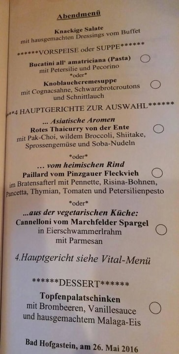 Abendessen Hotel Bismarck