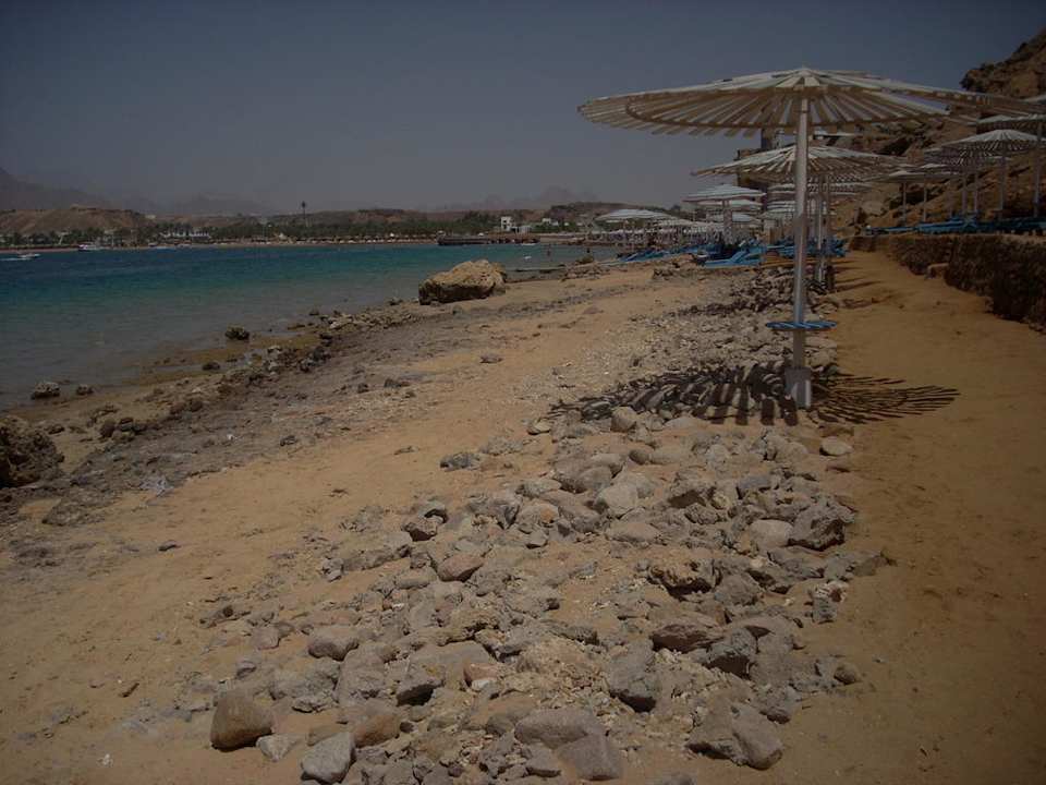 Bauschutt an den Liegen Albatros Sharm Resort