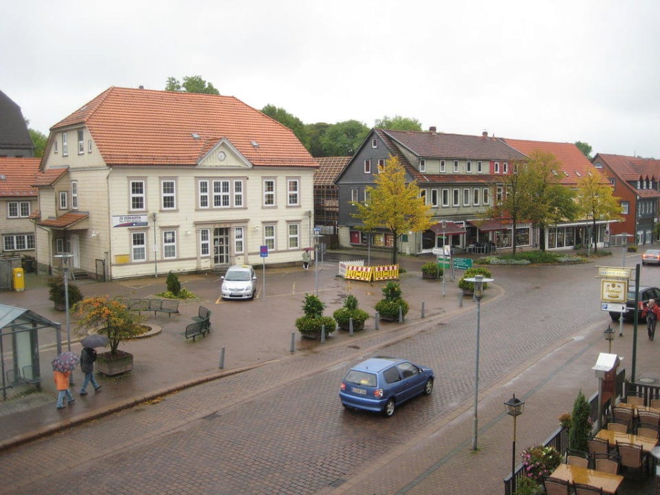 Blick aus dem Zimmer auf die ehemalige Post Hotel Goldene Krone