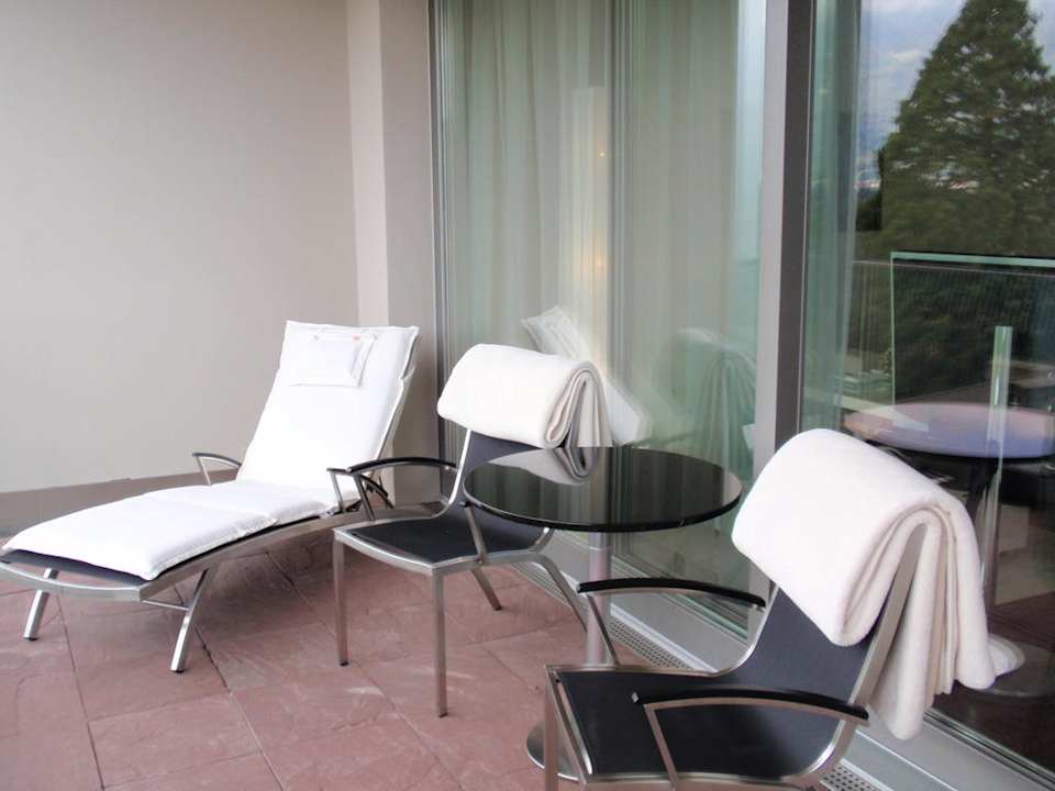 Grosser Balkon mit Cashmeredecken Spa Suite Loft  Grand Resort Bad Ragaz