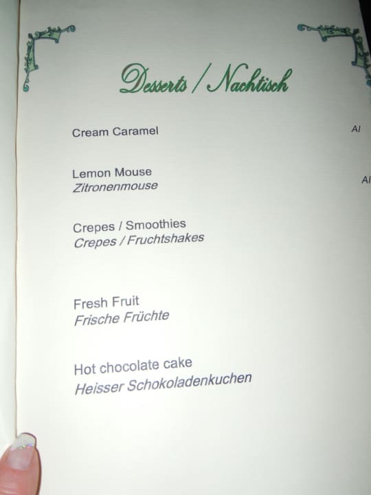 Speisekarte März Mafia Restaurant Makadi Palace