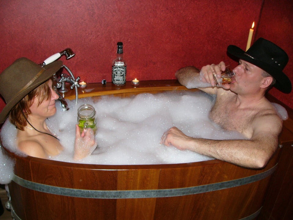 Badezimmer in den Ranchhäusern Horse Lake Ranch Ferienanlage