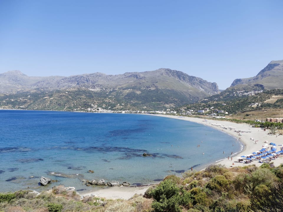 Bucht von Plakias mit seinem schönen langen Sandkiesstrand Alianthos Garden Hotel