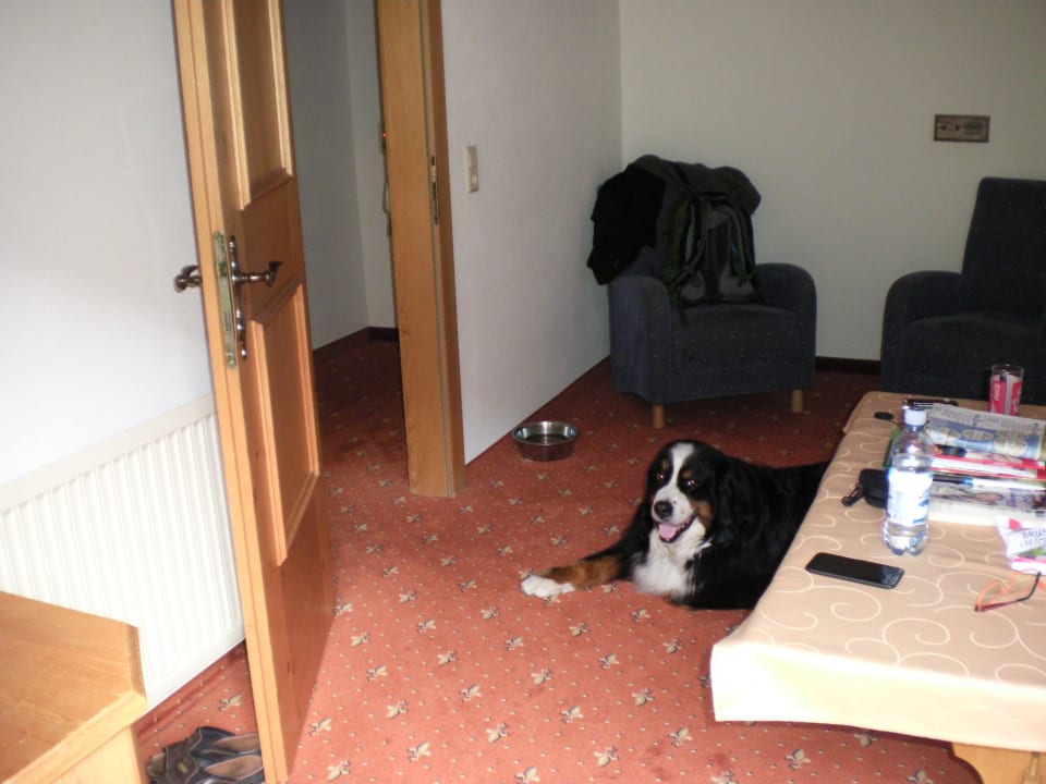 Het zitgedeelte van onze kamer Hotel Waldhof