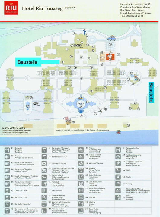 Lageplan mit Baustellen Hotel Riu Touareg