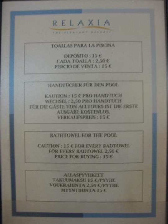 Info Badehandtücher BLUESEA Jandia Luz