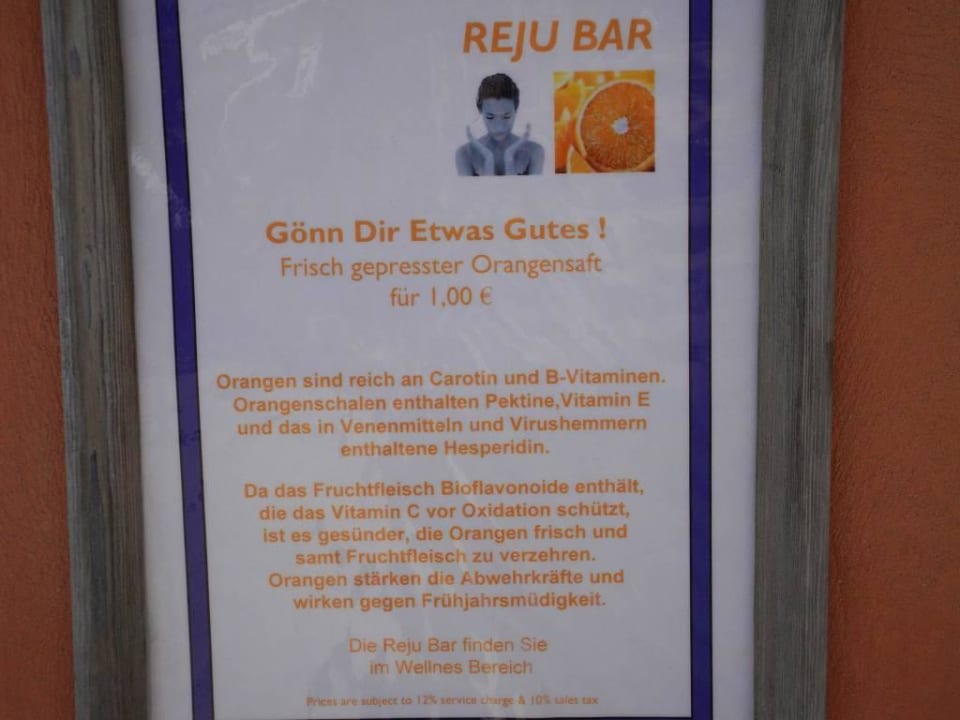 Angebot Orangensaft Radisson Blu Resort, El Quseir