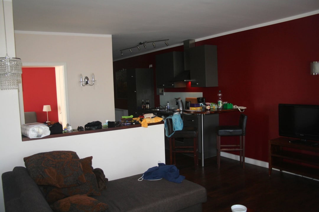 Blick in die Küche Ferienwohnung Versteck am Strom