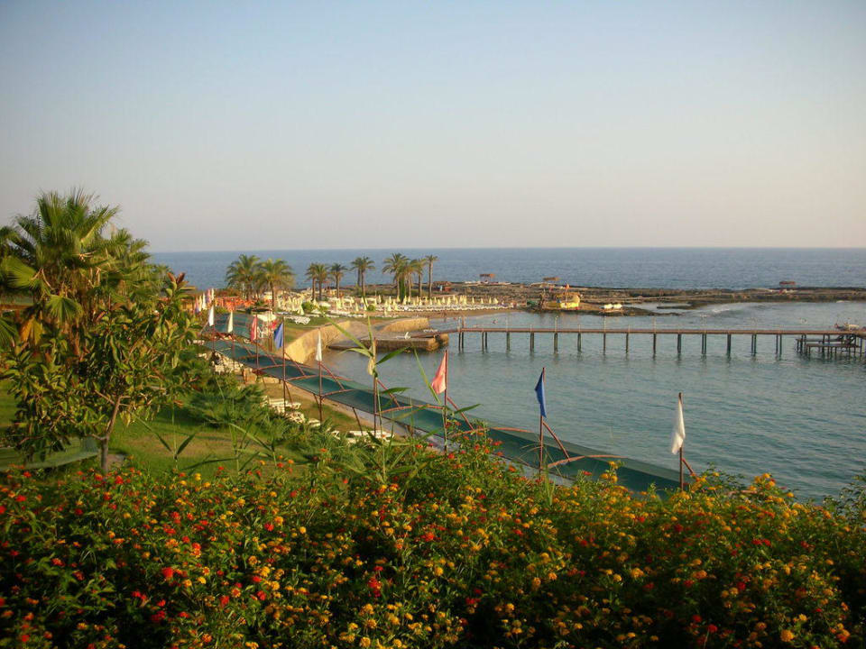 Blick vom a la Carte Restaurant auf den Strand Oz Hotels Incekum Beach