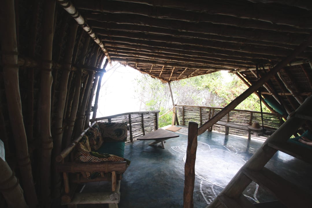 Das "Wohnzimmer" mir Meer im Blick Hotel Chumbe Island Lodge