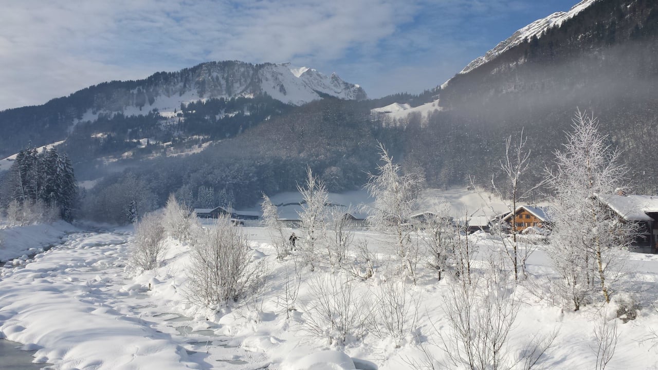 Beim Langlaufen Alpen Hotel Post