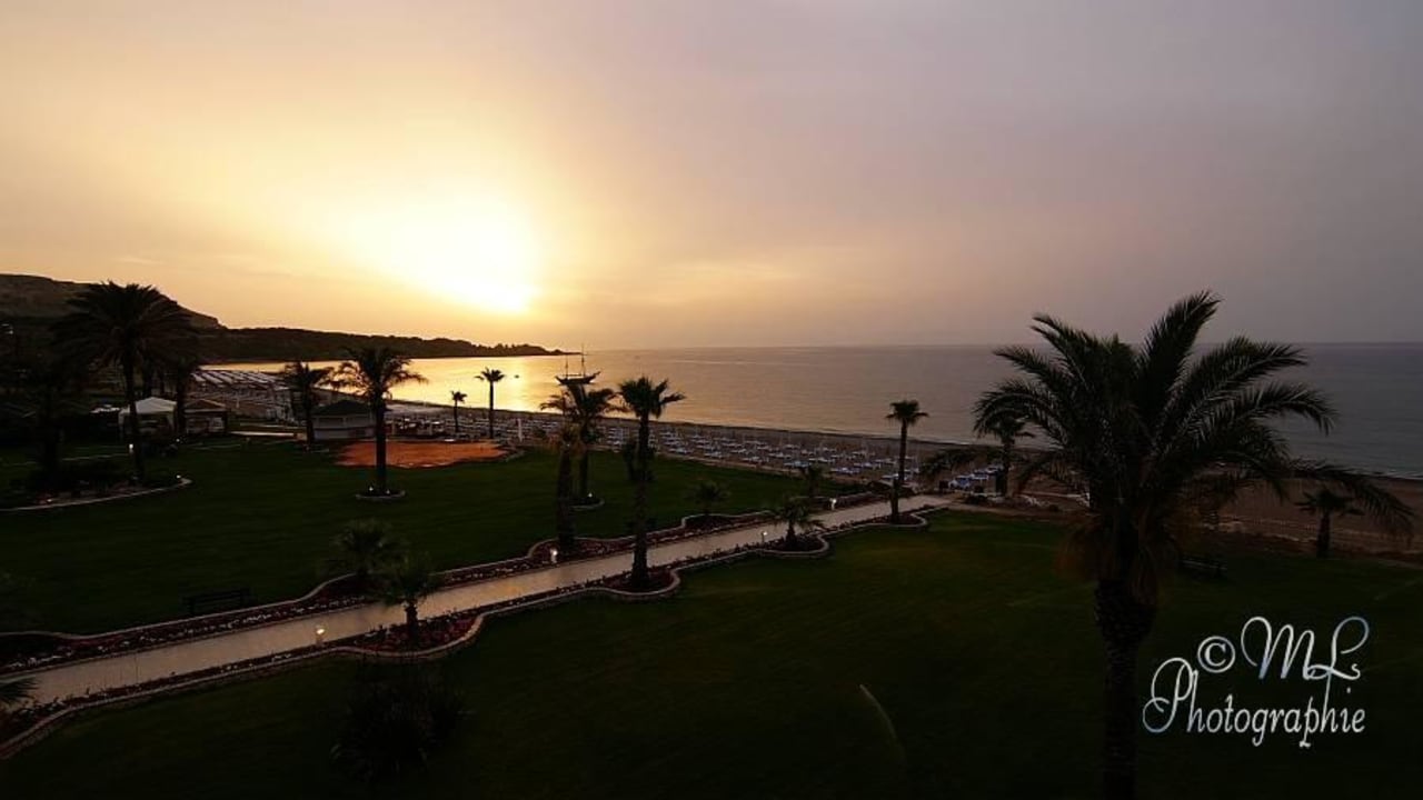 Ausblick vom Balkon Zimmer 6110 früh am Morgen Rodos Palladium Leisure & Wellness