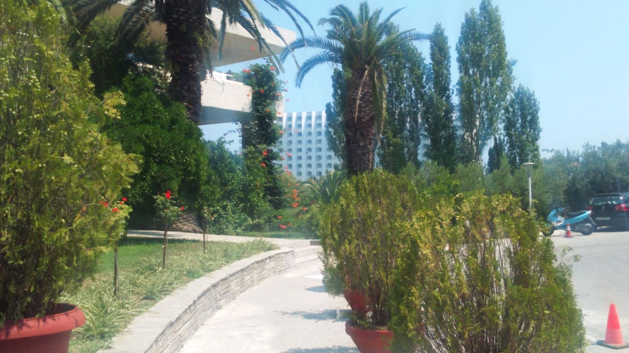 In front of the hotel Hotel Athos Palace