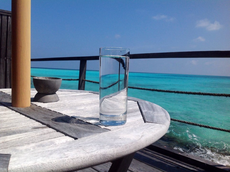 View from deck of water villa NH Collection Maldives Reethi Resort