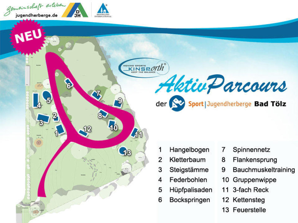 Aktiv-Parcours DJH Sport | Jugendherberge Bad Tölz