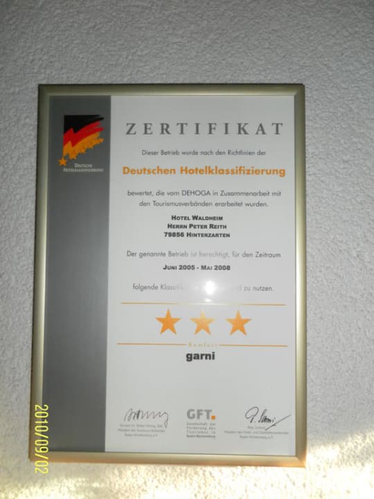 Abgelaufene 3 Sterneurkunde! Hotel am Bach