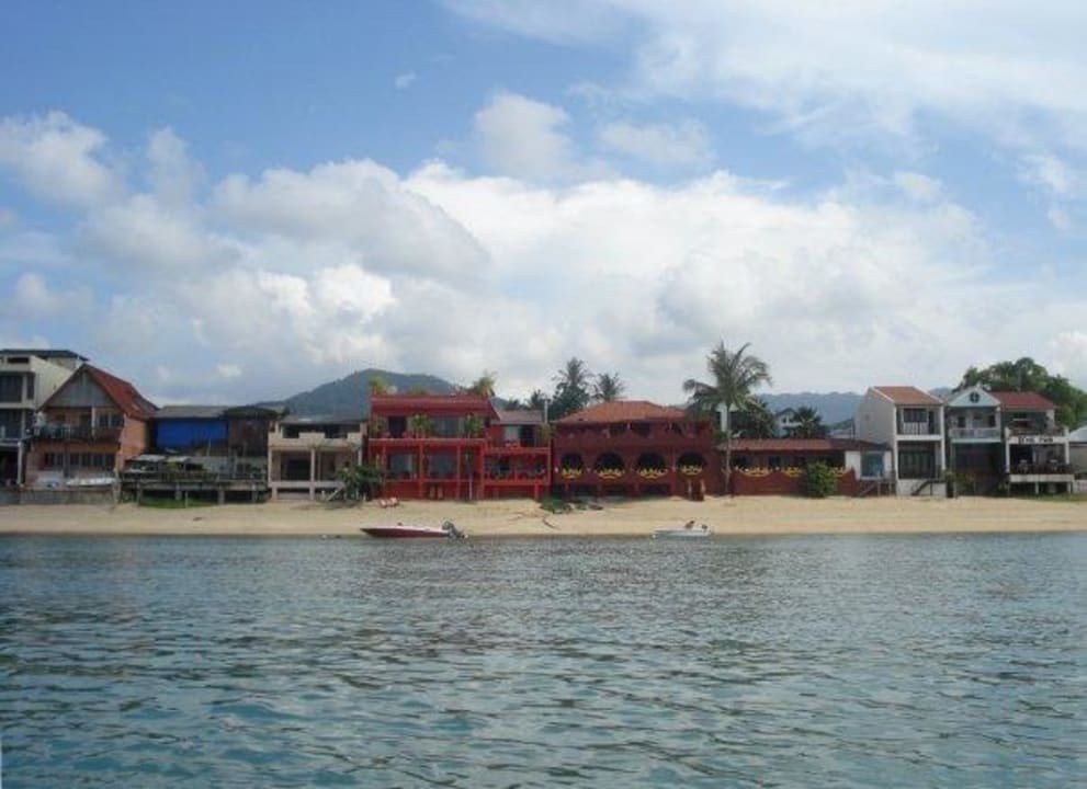 Unser Hotel vom Kajak aus fotografiert Red House Hotel