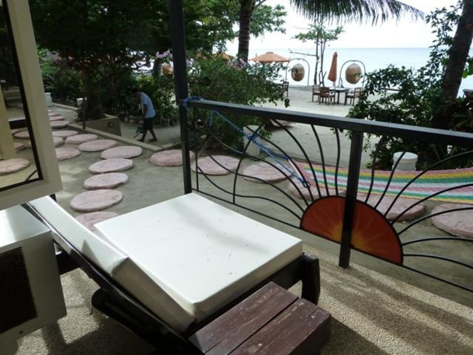 Blick von der Veranda Sunset At Aninuan Beach Resort