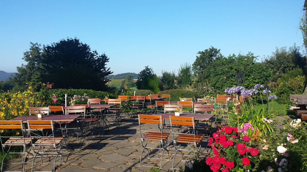 Terrasse des Restaurants Hotel Berghof Lichtenhain