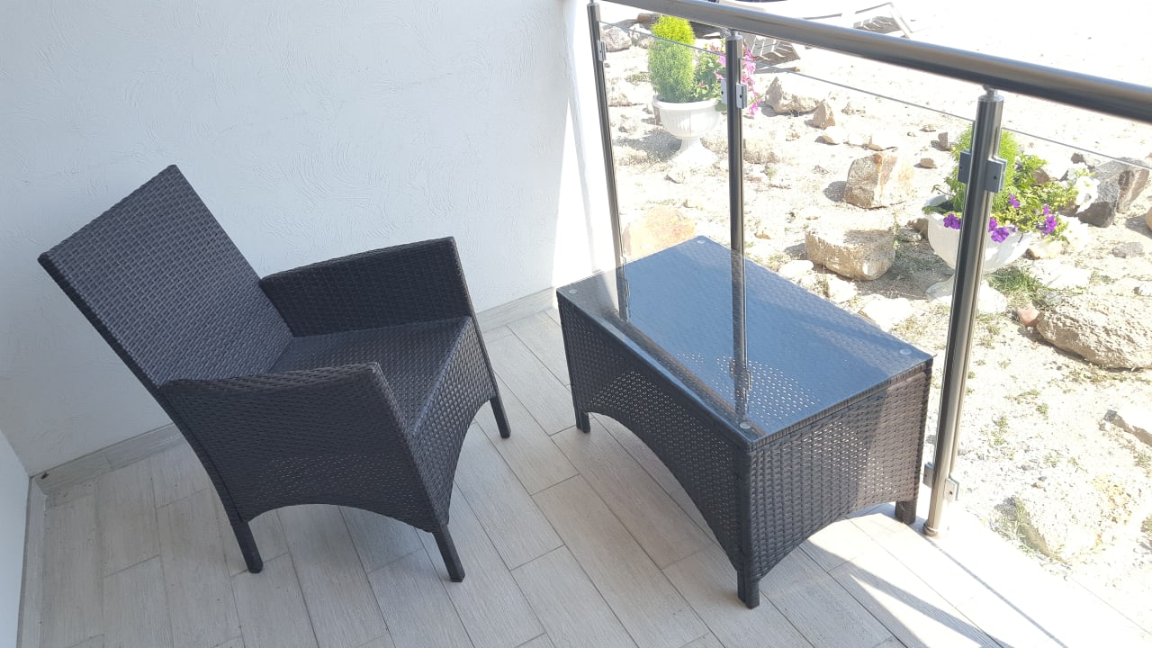 Balkon unseres Zimmers Design Hotel Skopeli