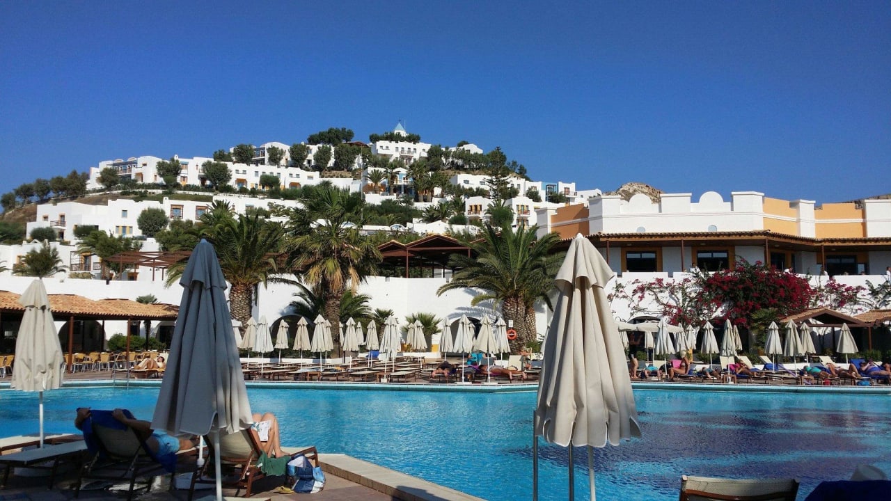 Ausblick von der Liege Lagas Aegean Village