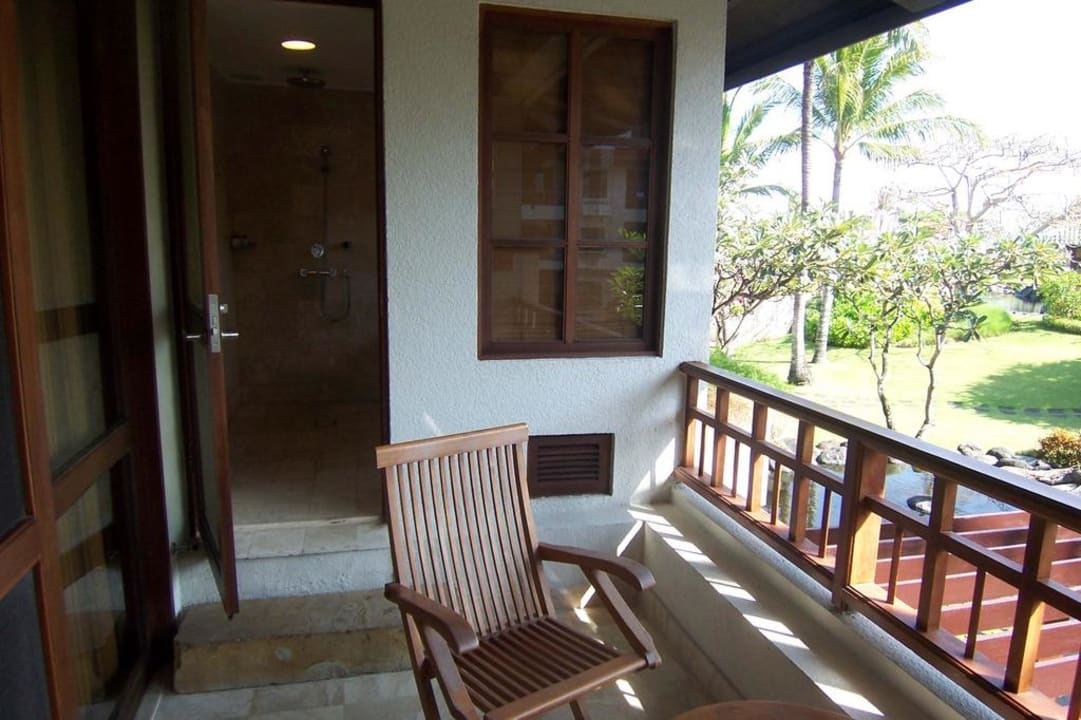 Dusche vom Balkon aus Grand Hyatt Bali