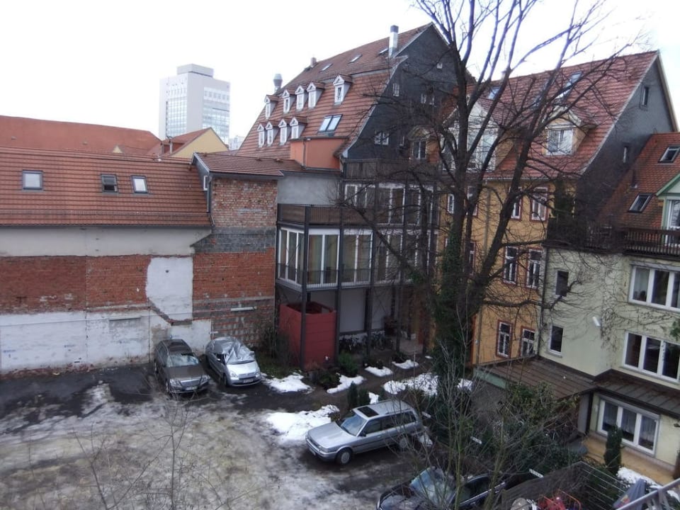 Zimmerausblick in den Hinterhof Hotel Krämerbrücke Erfurt