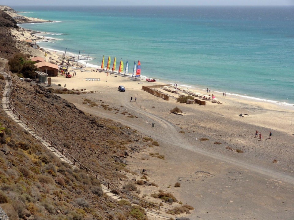 Blick auf dem Strand von der Anlage aus. Club Jandia Princess
