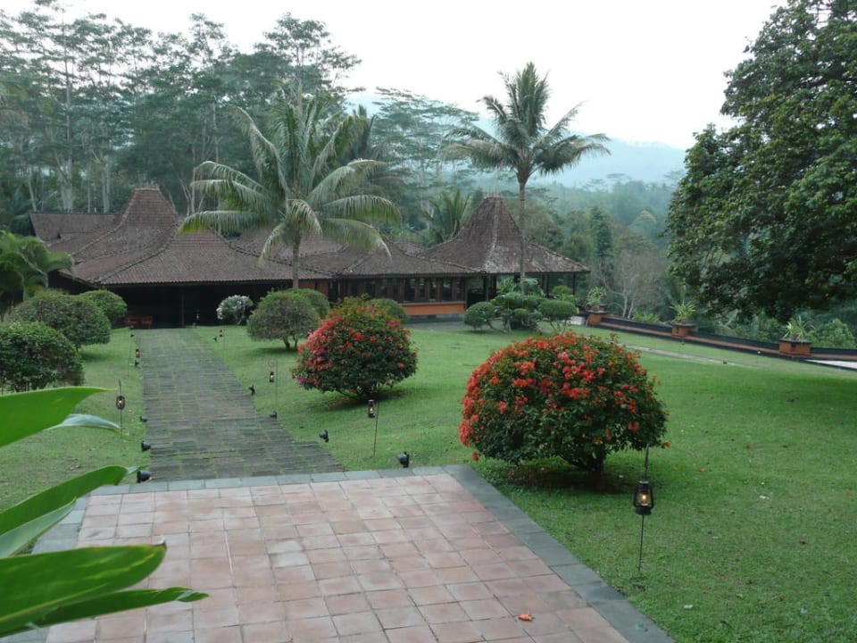 Blick vom Clubhaus zum Restaurant Hotel MesaStila