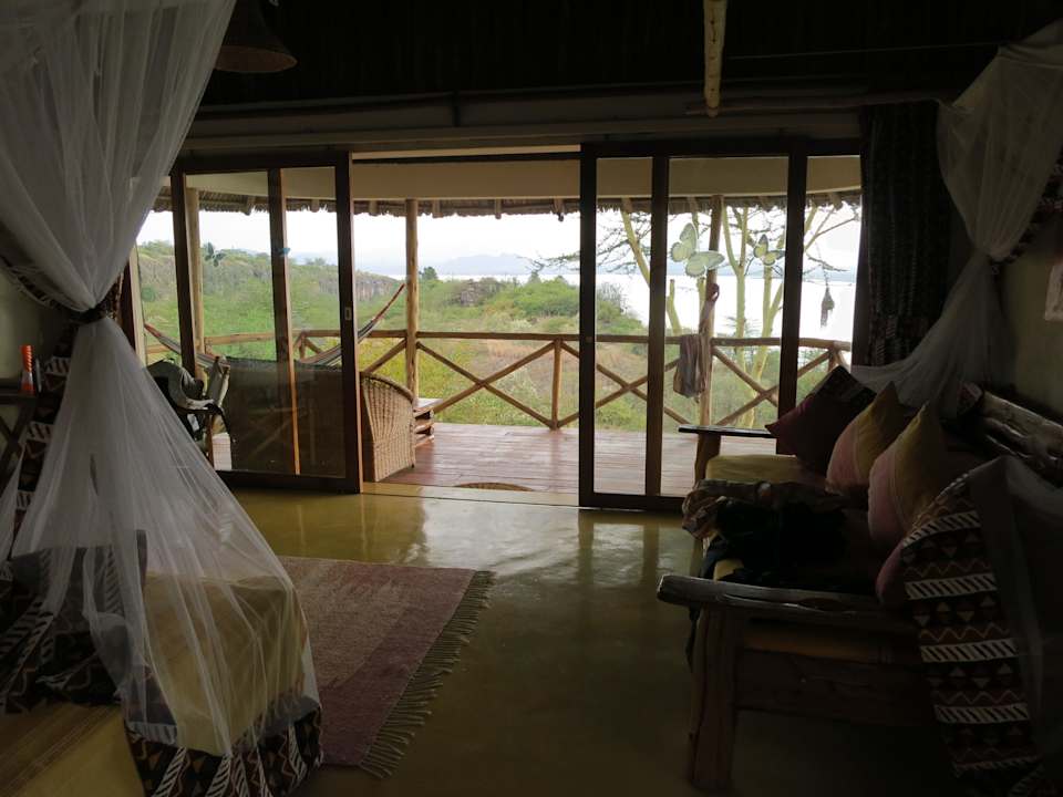 Blick vom Bett aus  Sunbird Lodge