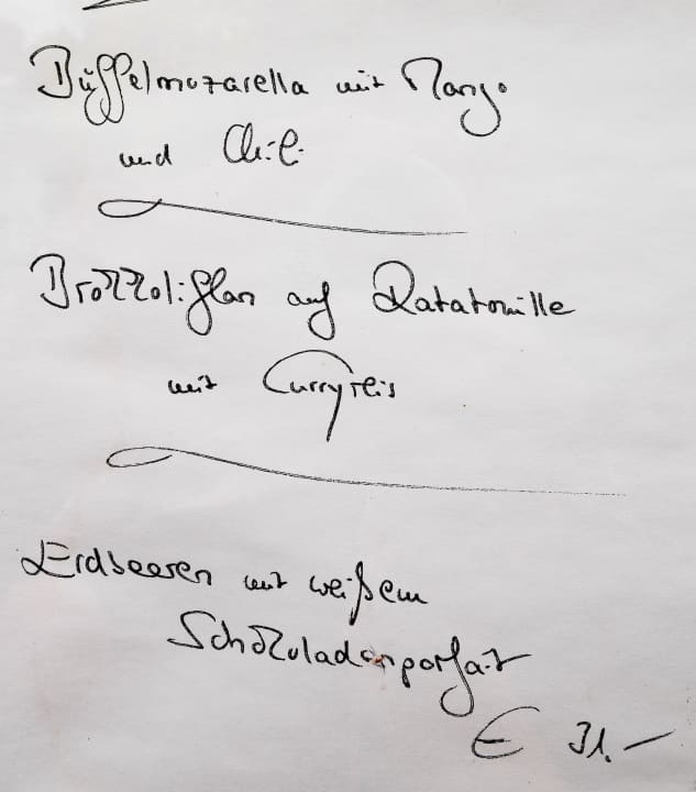 Vegetarisches Menü Hotel Restaurant Cafe Schachener Hof