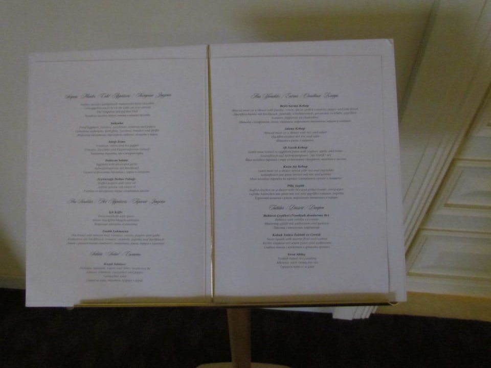 Speisekarte türkisches Restaurant "Tugra" Diamond Excellence Resort & Spa