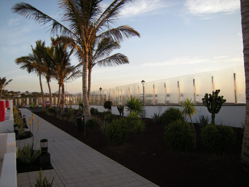 Anlage vor den Zimmern mit direktem Meerblick Hotel Las Costas