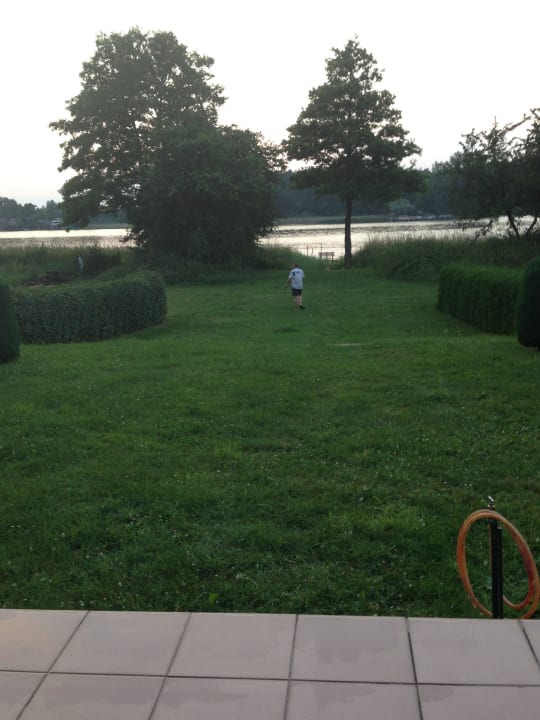 Blick vom Haus auf den Steg Ferienhaus am See-Ronneberger