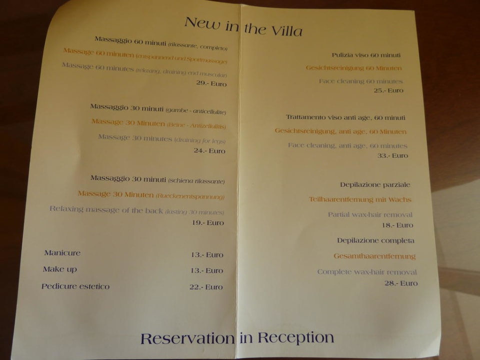 Massagen Hotel Gardenia & Villa Charme