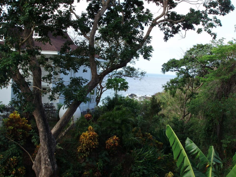 Ausblick von der Veranda beim Frühstück Hotel Bacolet Beach Club