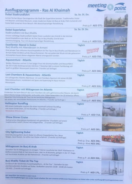 Ausflugsmöglichkeiten  DoubleTree by Hilton Resort & Spa Marjan Island