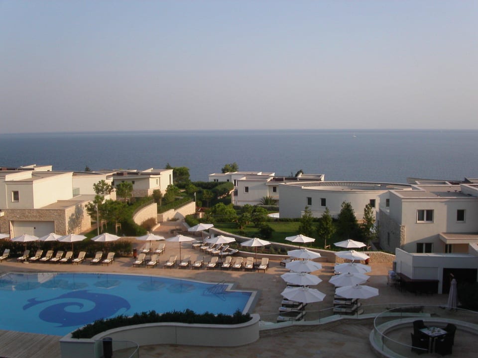 View from Hotel across pool to ocean Kempinski Hotel Adriatic Istria Croatia