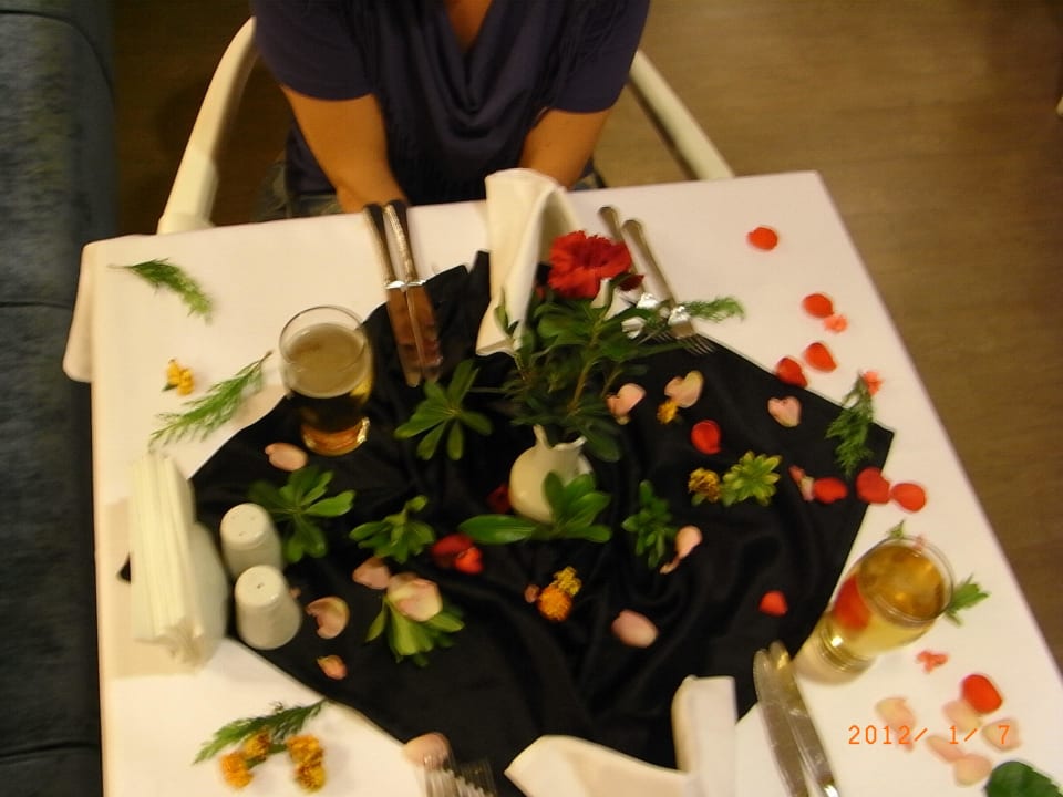 Tischdeko vom Restaurantchef Özgür Seamelia Beach Resort