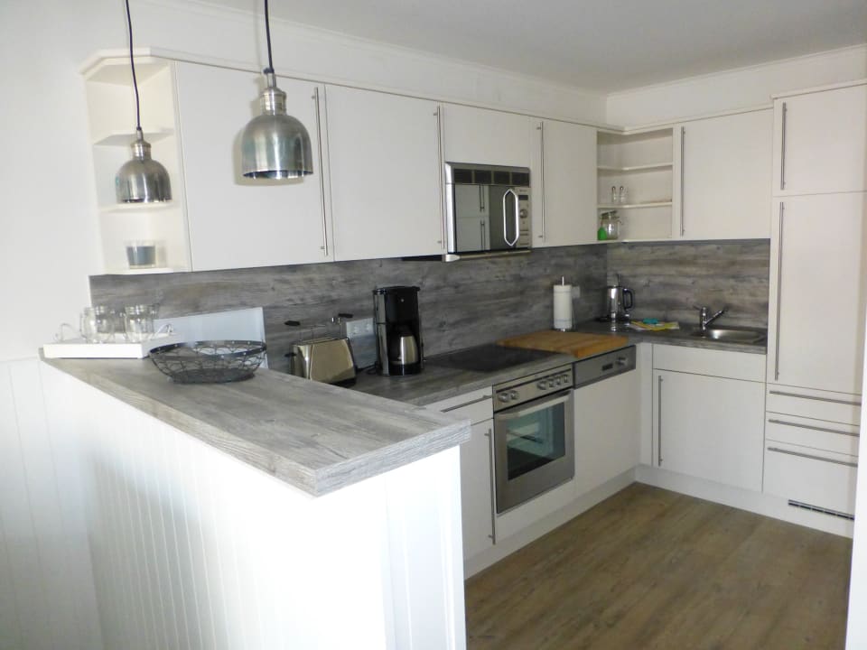 Sehr gut ausgestattete Küche Weisse Villa am Meer Ferienwohnungen