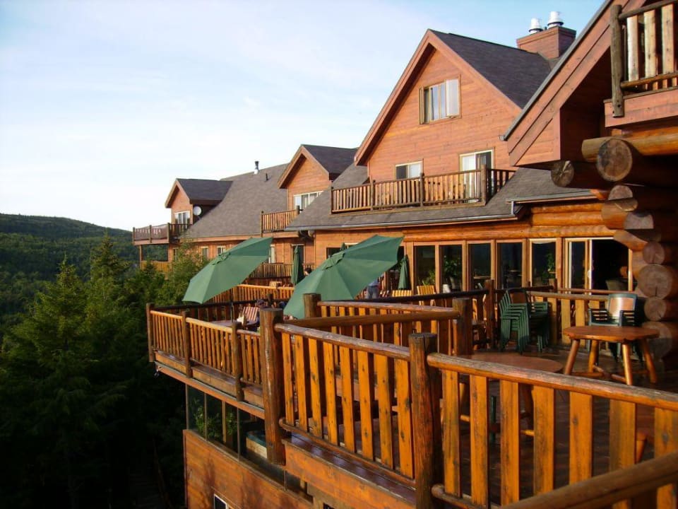 Terrasse im Seeblick, Quebec, Kanada Hotel Sacacomie