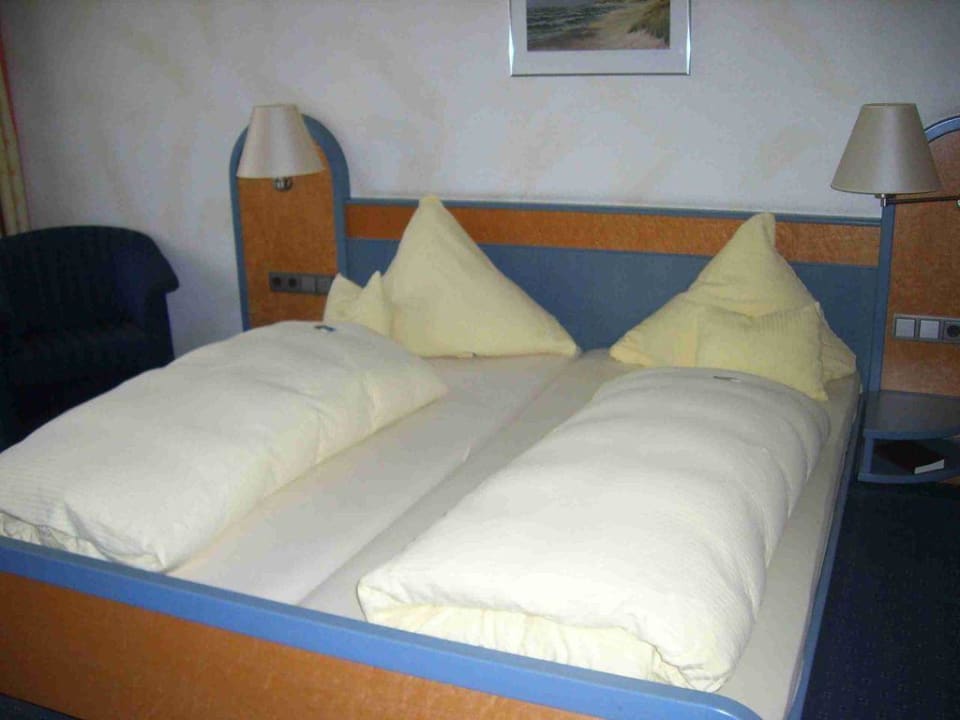 Betten im Doppelzimmer Apart Hotel Norden