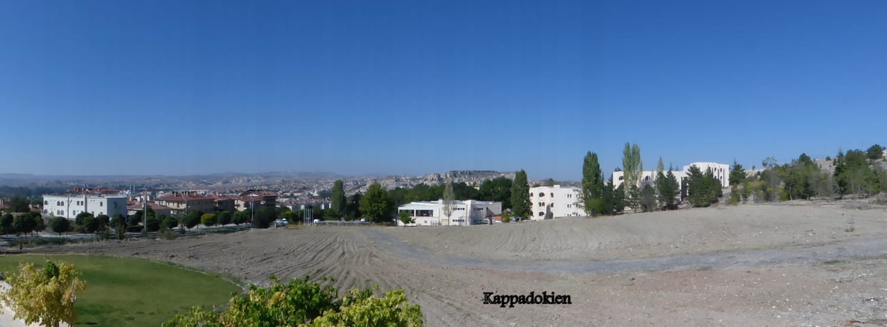 Blick von der Terrasse ins Hinterland Hotel Perissia