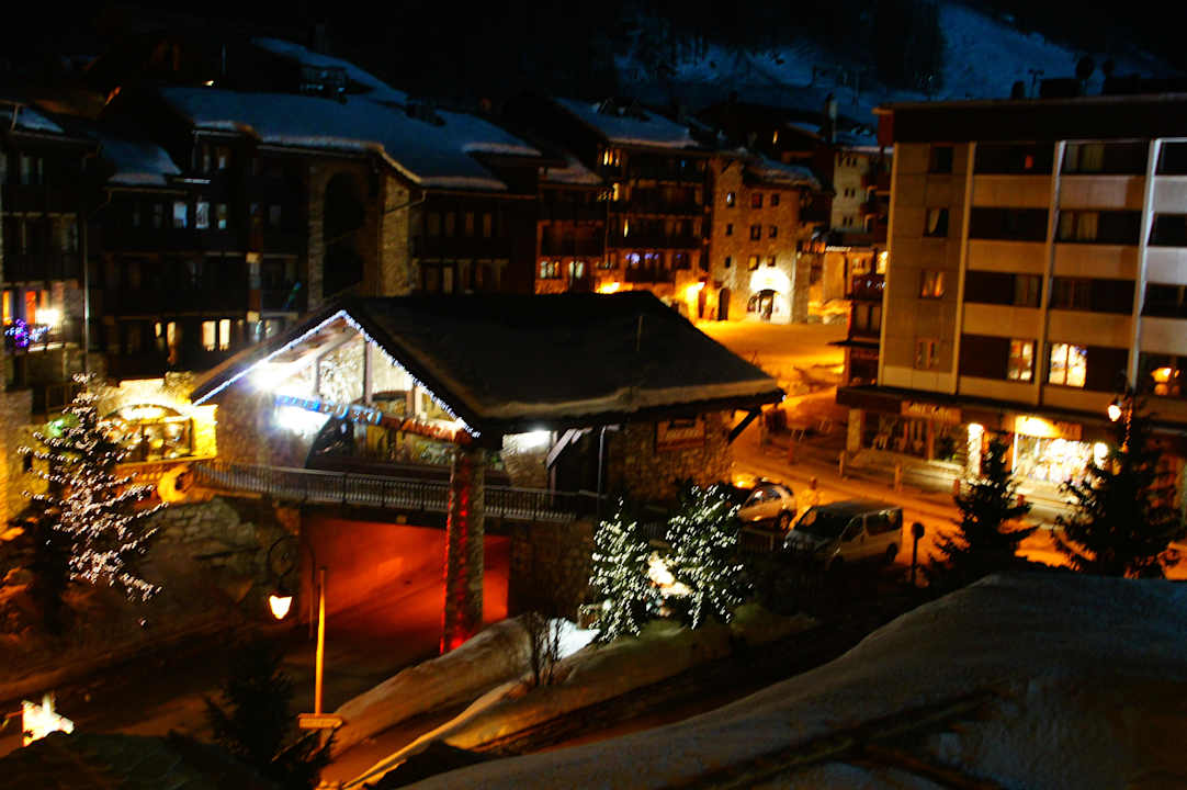 Val d ´Isere bei Nacht vom Balkon aus Hotel Tsanteleina