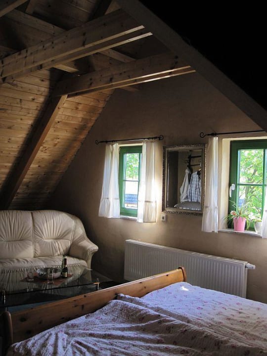 Blick in´s Dachgebälk Hotel zur Ofenschenke im Erzgebirge