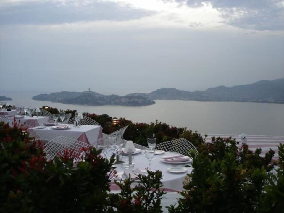 Blick während des Abendessens vom Tisch Hotel Las Brisas